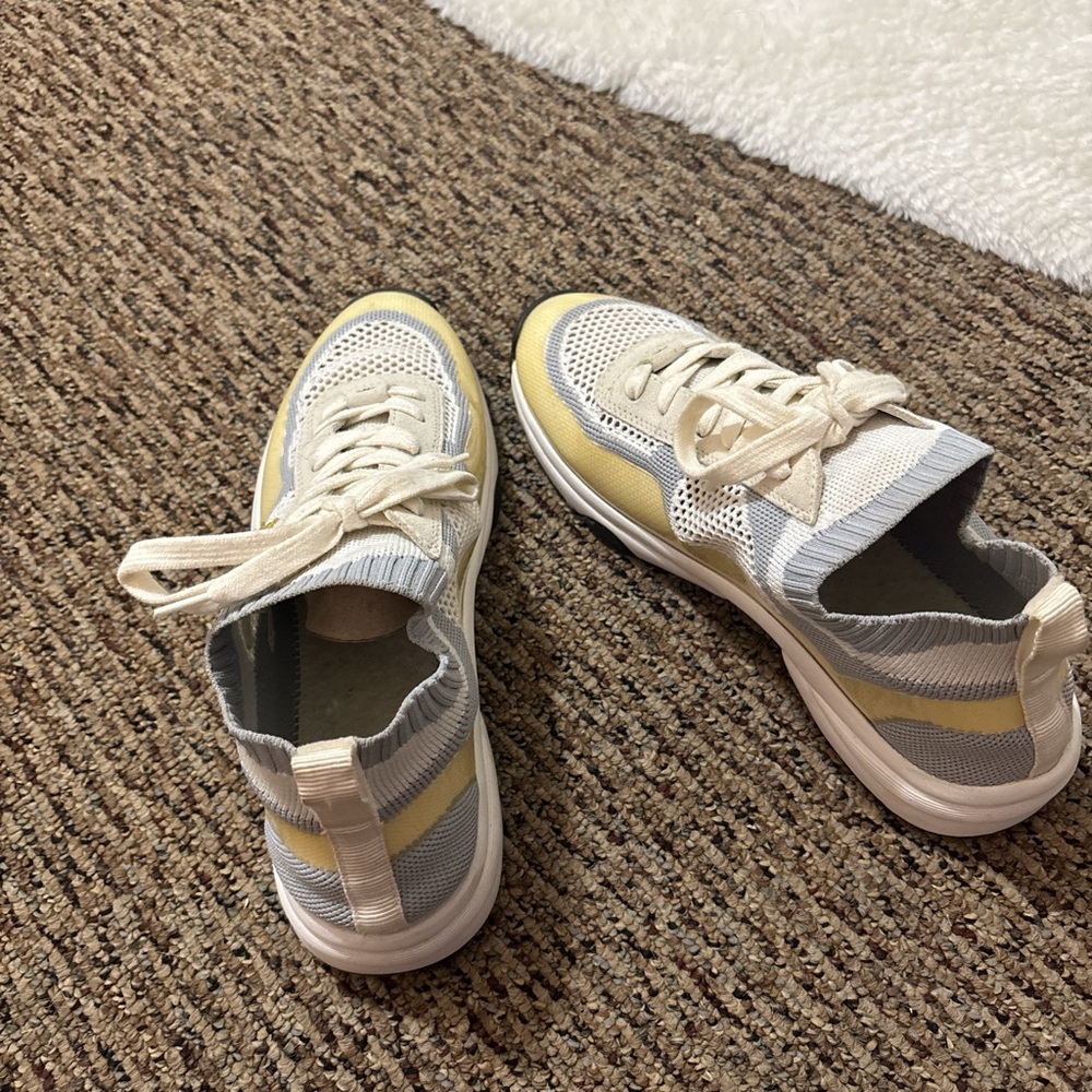 CHANEL Yellow and Gray Women's Sneakers